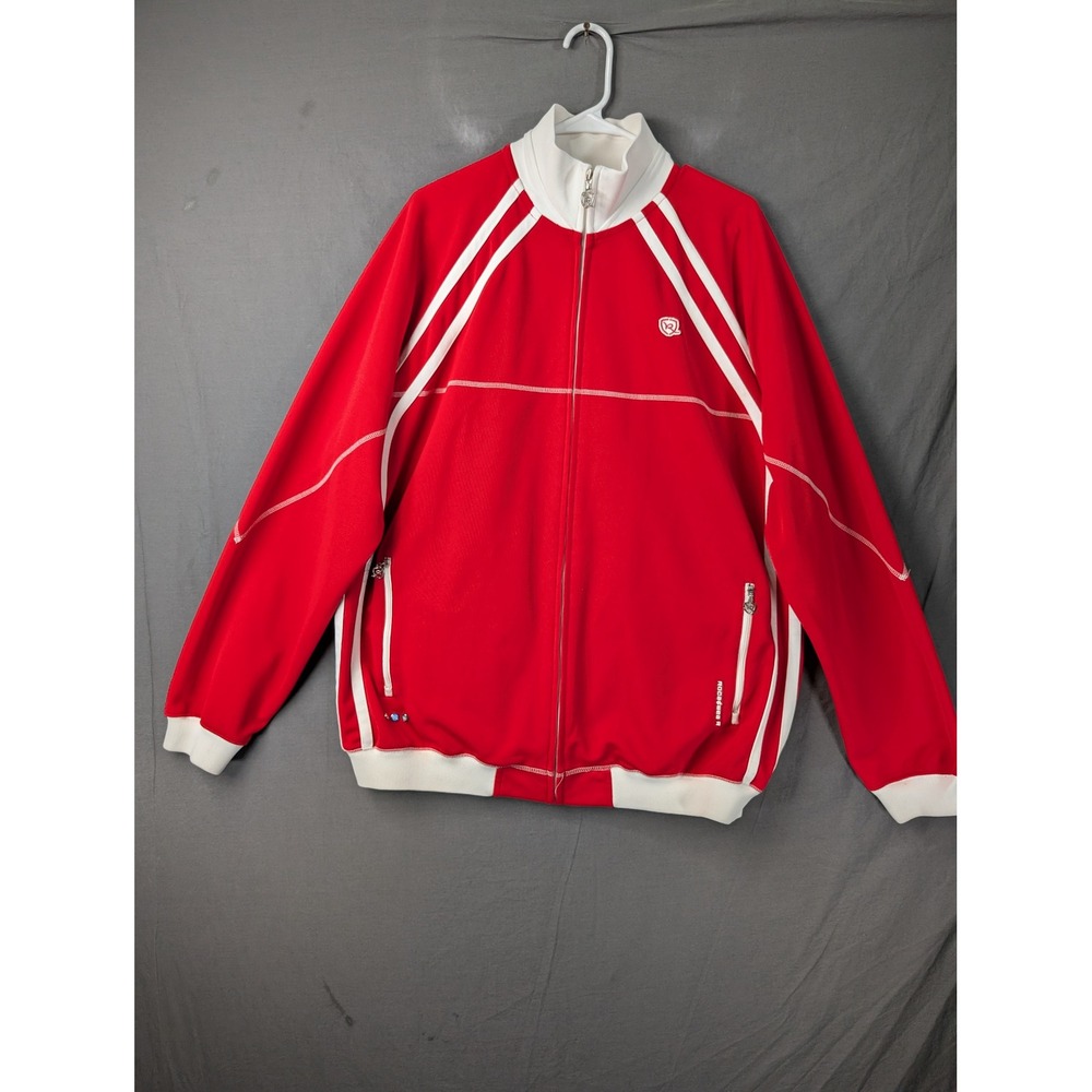Rocawear‎ Mens Red White Full Zip Track Jacket Vintage Y2K Hip Hop Large 6015